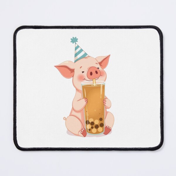 Item preview, Pig Boba tea milktea Party Hat happy birthday kawaii gift funny christmas happy designed and sold by CheeseBlueprint.
