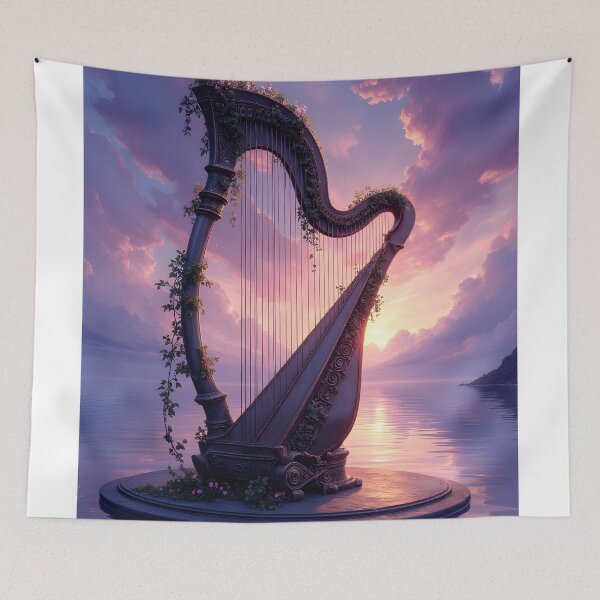 Item preview, Ethereal Harp at Twilight designed and sold by oanaunciuleanu.