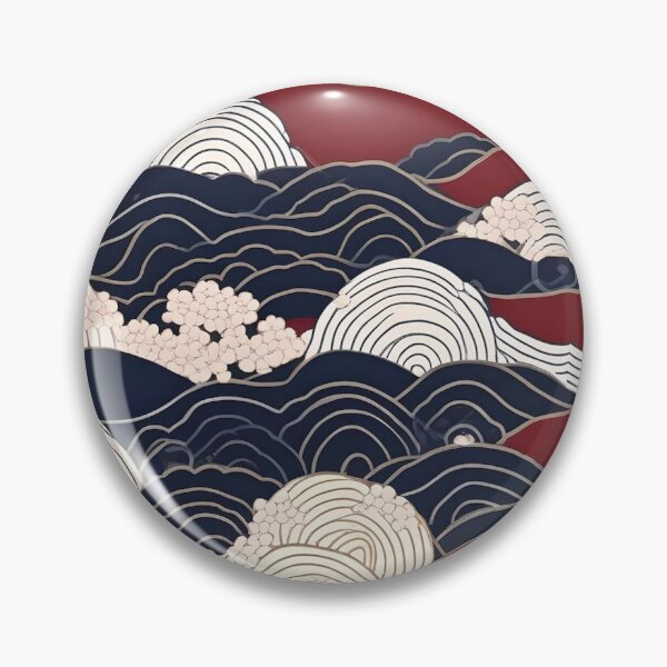 Item preview, Elegant Edo Pattern – Cherry Blossom Wave Seamless Print designed and sold by Vandy Fullam.