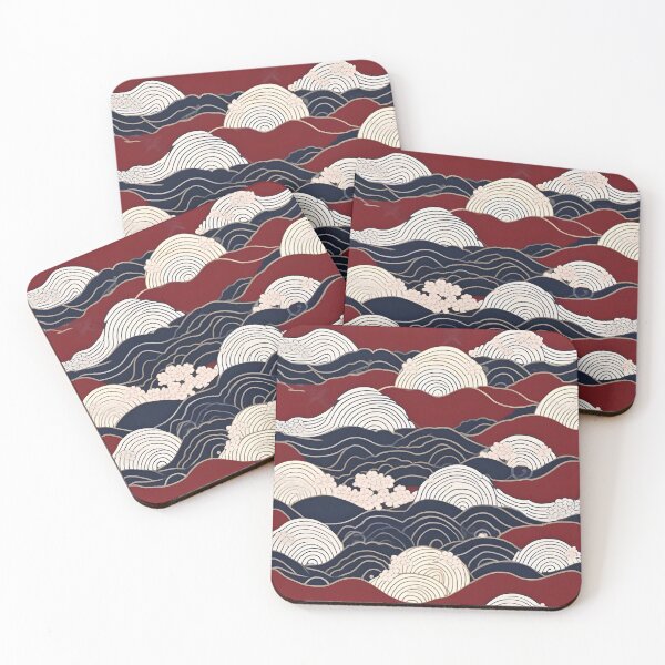 Item preview, Elegant Edo Pattern – Cherry Blossom Wave Seamless Print designed and sold by Vandy Fullam.
