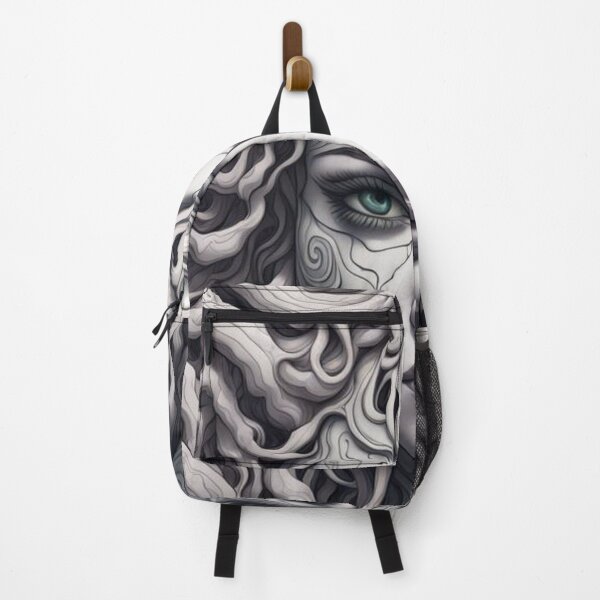 Item preview, Monochrome portrait of a Medusa-like female face. designed and sold by LCPcreations.