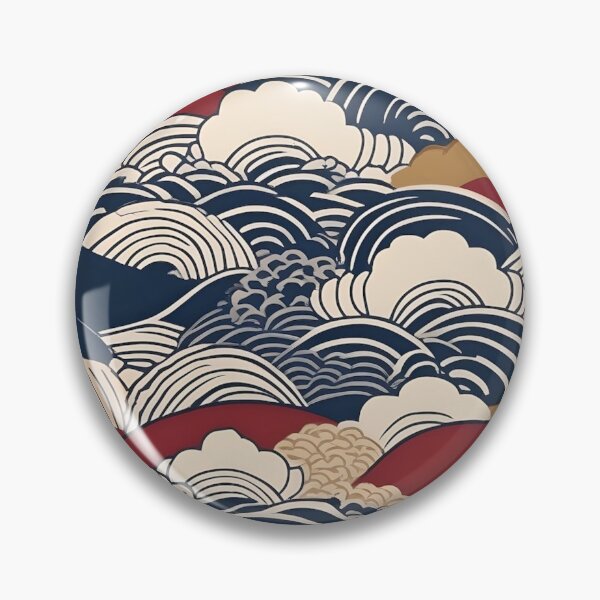 Item preview, Vintage Japan Woodblock Style – Seamless Sakura Wave Design designed and sold by Vandy Fullam.