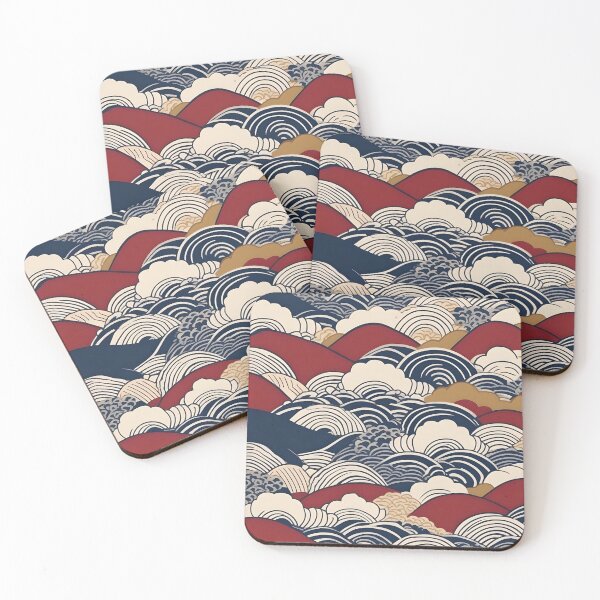 Item preview, Vintage Japan Woodblock Style – Seamless Sakura Wave Design designed and sold by Vandy Fullam.