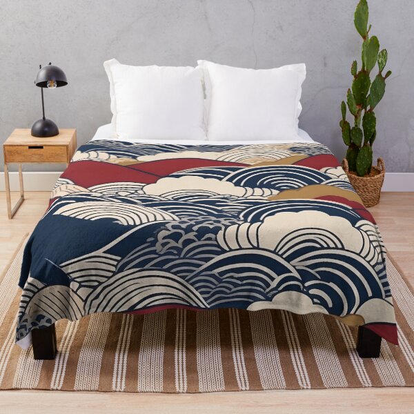 Item preview, Vintage Japan Woodblock Style – Seamless Sakura Wave Design designed and sold by Vandy Fullam.