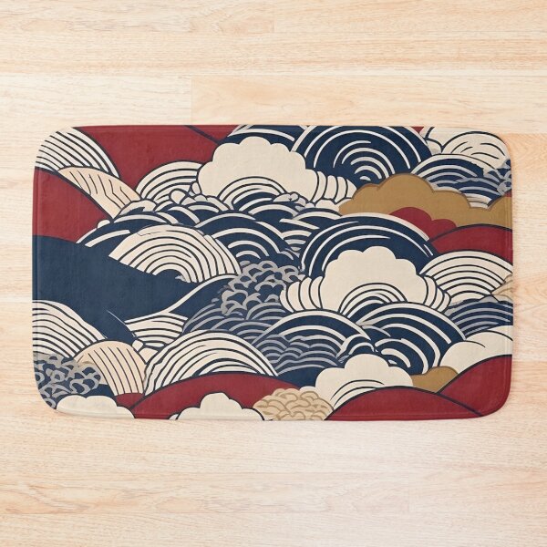Item preview, Vintage Japan Woodblock Style – Seamless Sakura Wave Design designed and sold by Vandy Fullam.