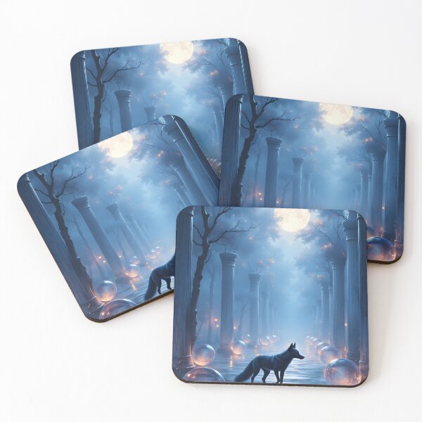 Item preview, Moonlit Path of the Enchanted Wolf designed and sold by oanaunciuleanu.
