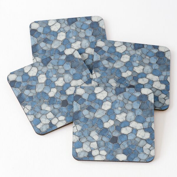 Item preview, Fractured Honeycomb: Blue Cracked Tile Pattern designed and sold by Virtuals1.