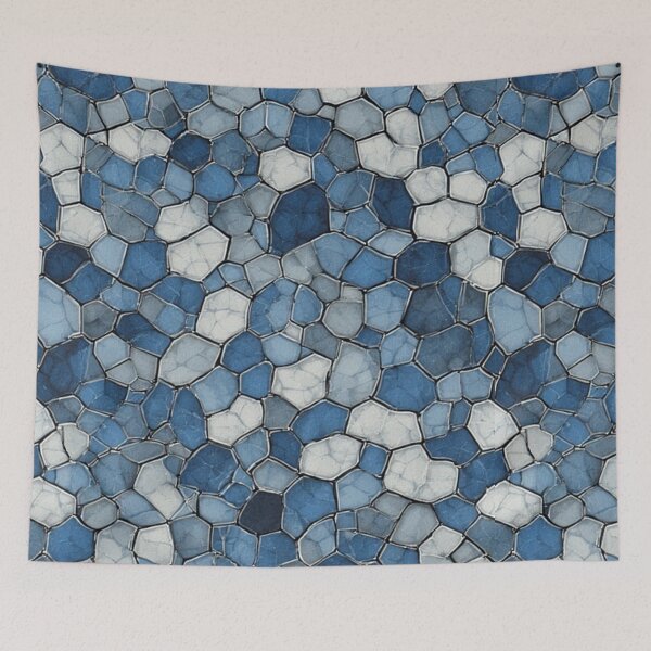 Item preview, Fractured Honeycomb: Blue Cracked Tile Pattern designed and sold by Virtuals1.