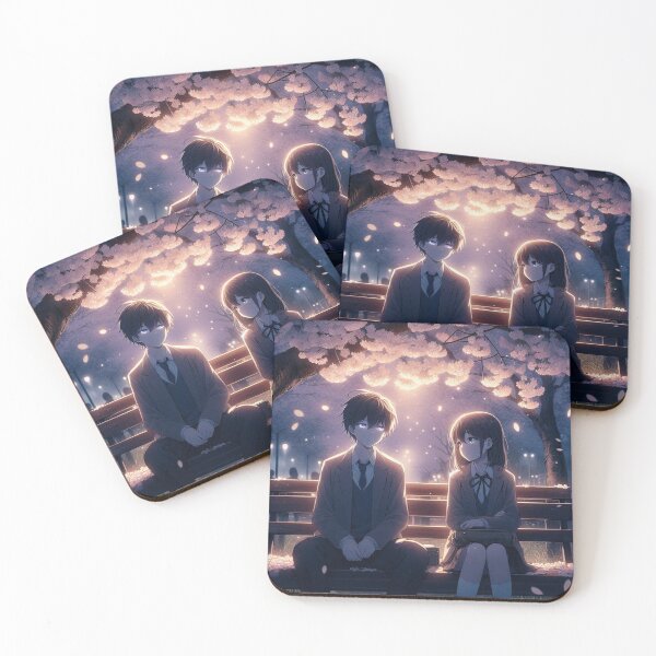 Item preview, Anime Couple Under Cherry Blossoms – Romantic Sakura Night designed and sold by AceLightning Designs.