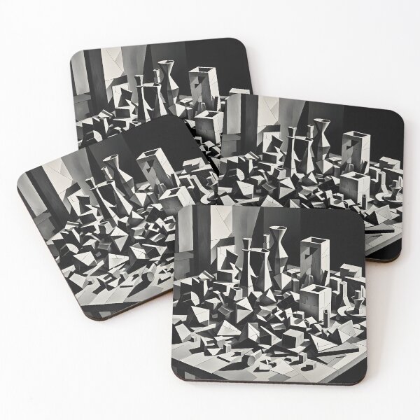 Item preview, Monochrome Abstract Composition of Geometric Shapes in Artistic Arrangement. designed and sold by LCPcreations.