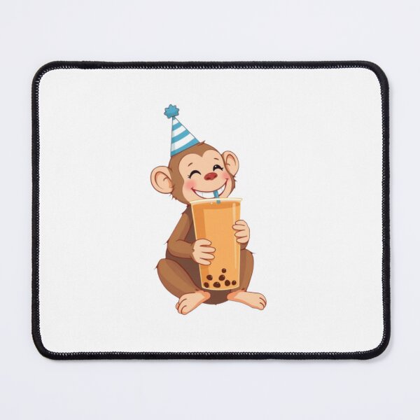 Item preview, Monkey Boba tea milktea Party Hat happy birthday kawaii gift funny christmas happy designed and sold by CheeseBlueprint.
