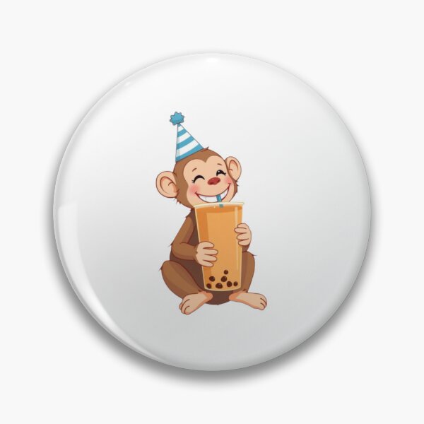 Item preview, Monkey Boba tea milktea Party Hat happy birthday kawaii gift funny christmas happy designed and sold by CheeseBlueprint.
