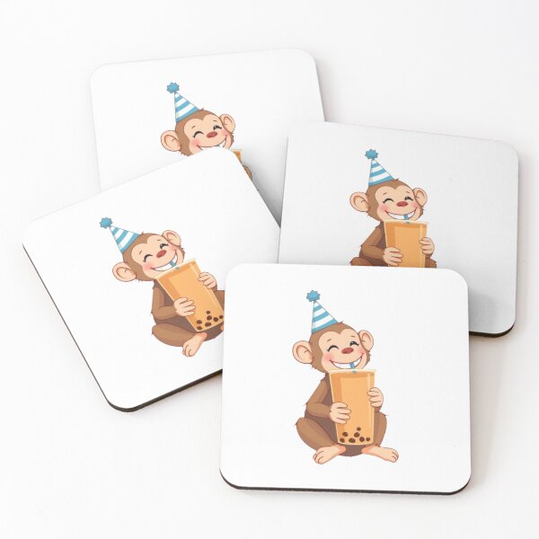 Item preview, Monkey Boba tea milktea Party Hat happy birthday kawaii gift funny christmas happy designed and sold by CheeseBlueprint.