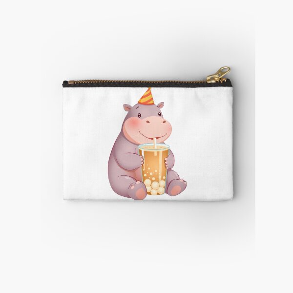 Item preview, Hippopotamus Boba tea milktea Party Hat happy birthday kawaii gift funny christmas happy designed and sold by CheeseBlueprint.