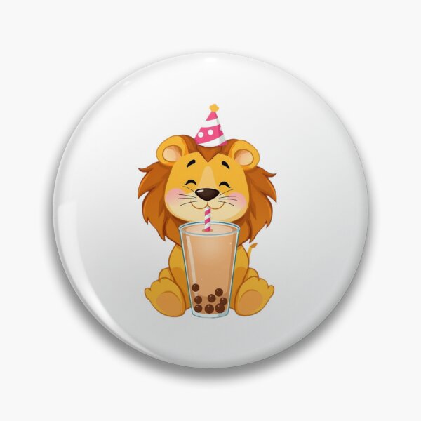 Item preview, Lion Boba tea milktea Party Hat happy birthday kawaii gift funny christmas happy designed and sold by CheeseBlueprint.