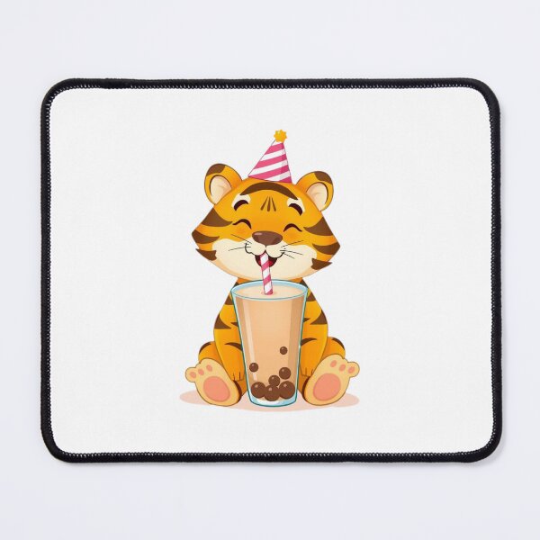 Item preview, Tiger Boba tea milktea Party Hat happy birthday kawaii gift funny christmas happy designed and sold by CheeseBlueprint.