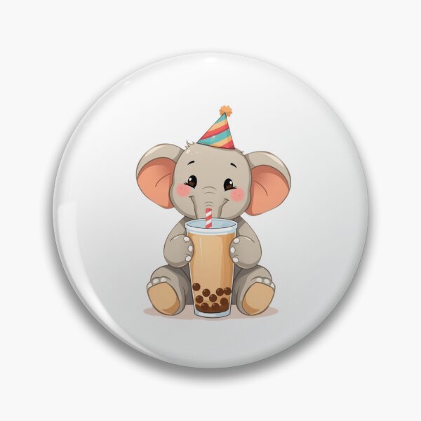 Item preview, Elephant Boba tea milktea Party Hat happy birthday kawaii gift funny christmas happy designed and sold by CheeseBlueprint.
