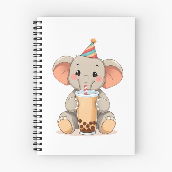 Item preview, Elephant Boba tea milktea Party Hat happy birthday kawaii gift funny christmas happy designed and sold by CheeseBlueprint.