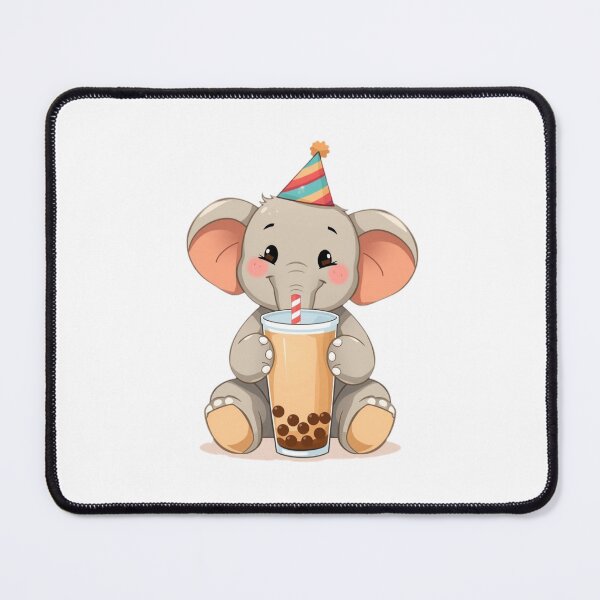 Item preview, Elephant Boba tea milktea Party Hat happy birthday kawaii gift funny christmas happy designed and sold by CheeseBlueprint.
