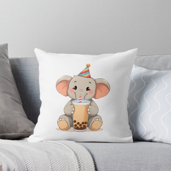 Item preview, Elephant Boba tea milktea Party Hat happy birthday kawaii gift funny christmas happy designed and sold by CheeseBlueprint.