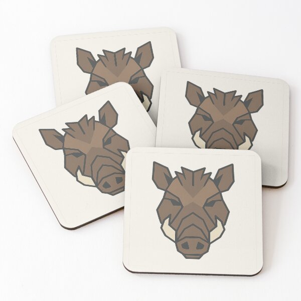 Item preview, Geometric Boar Head – Low Poly Symmetrical Design designed and sold by Bratak.