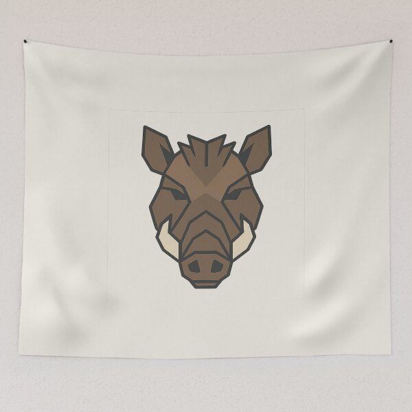 Item preview, Geometric Boar Head – Low Poly Symmetrical Design designed and sold by Bratak.