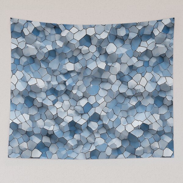 Item preview, Fractured Honeycomb: Blue Cracked Tile Geometric designed and sold by Virtuals1.