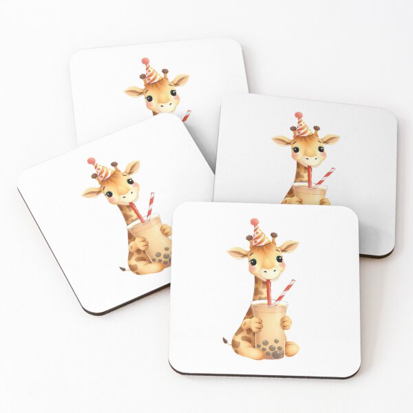 Item preview, Giraffe Boba tea milktea Party Hat happy birthday kawaii gift funny christmas happy designed and sold by CheeseBlueprint.