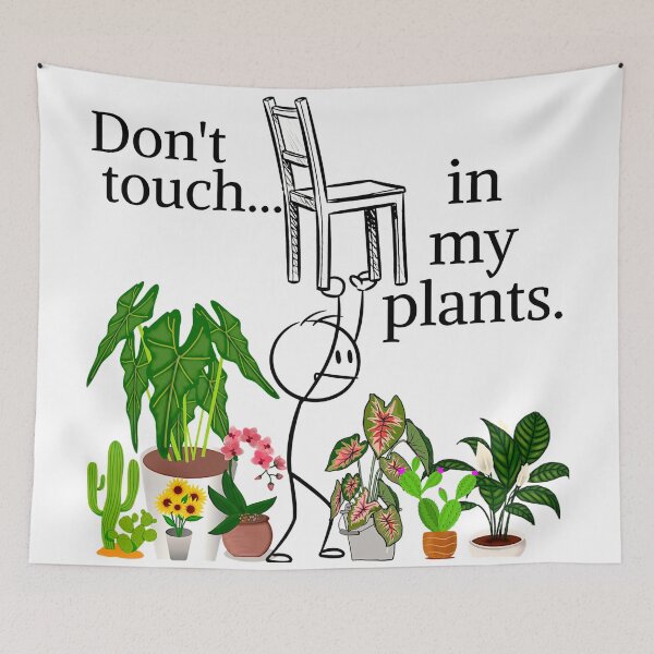 Item preview, Flork-Style Drawning Don`t Touch, In My Plants  designed and sold by GreenVerseStore.