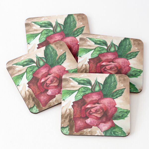 Item preview, "A Rose and its Bud" watercolor painting designed and sold by GiSilver.