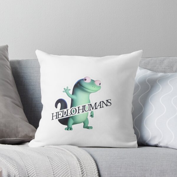 Item preview, Funny Lizard Meme Sticker – Cute Gecko Saying “Hello Humans” designed and sold by SassyArtist9006.