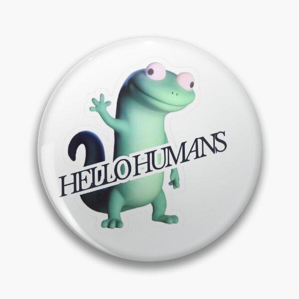 Item preview, Funny Lizard Meme Sticker – Cute Gecko Saying “Hello Humans” designed and sold by SassyArtist9006.