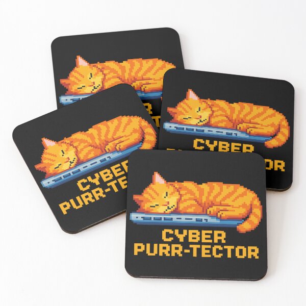 Item preview, CYBER PURR-TECTOR Pixel Art Cat designed and sold by RR-Arts.