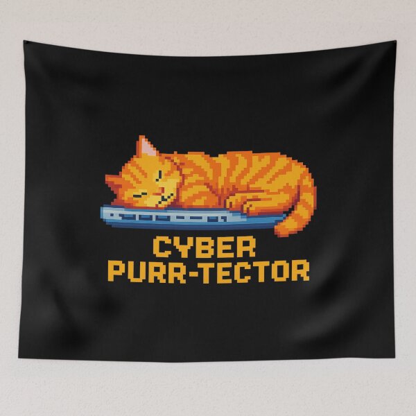 Item preview, CYBER PURR-TECTOR Pixel Art Cat designed and sold by RR-Arts.
