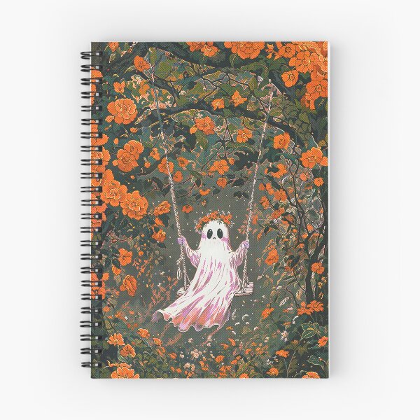 Item preview, Whimsical Ghost on a Swing – Floral Surreal designed and sold by pixelated_echoes.