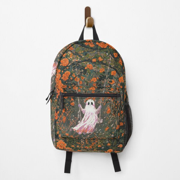 Item preview, Whimsical Ghost on a Swing – Floral Surreal designed and sold by pixelated_echoes.