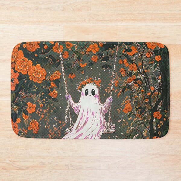 Item preview, Whimsical Ghost on a Swing – Floral Surreal designed and sold by pixelated_echoes.