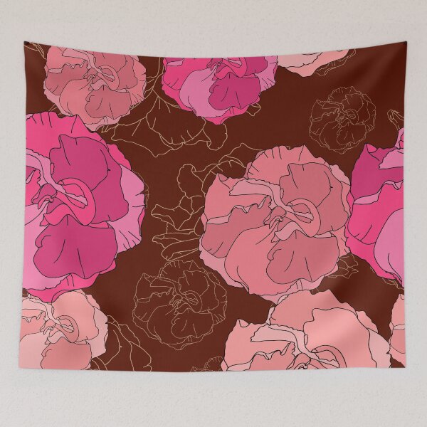 Item preview, Dark Floral Elegance – Pink Peony Pattern designed and sold by AlisaArtDecor.