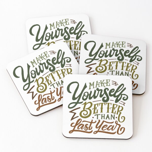 Item preview, Make Yourself Better Than Last Year – Motivational Hand-Lettered Quote Design  Description designed and sold by Caroline-stuff.