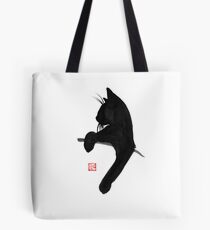 cat is waiting Tote Bag