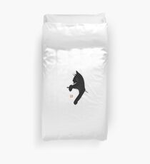 cat is waiting Duvet Cover