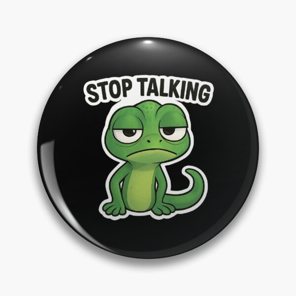 Item preview, Elio Lizard "STOP TALKING" - Humorous Silence Meme Graphic designed and sold by Amelia Design.