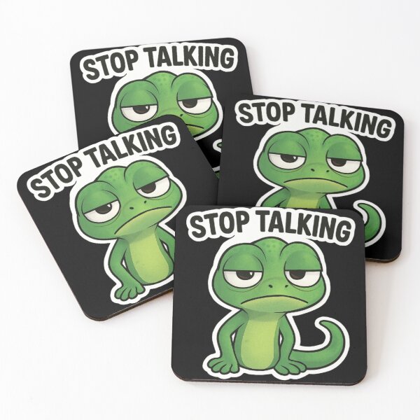Item preview, Elio Lizard "STOP TALKING" - Humorous Silence Meme Graphic designed and sold by Amelia Design.