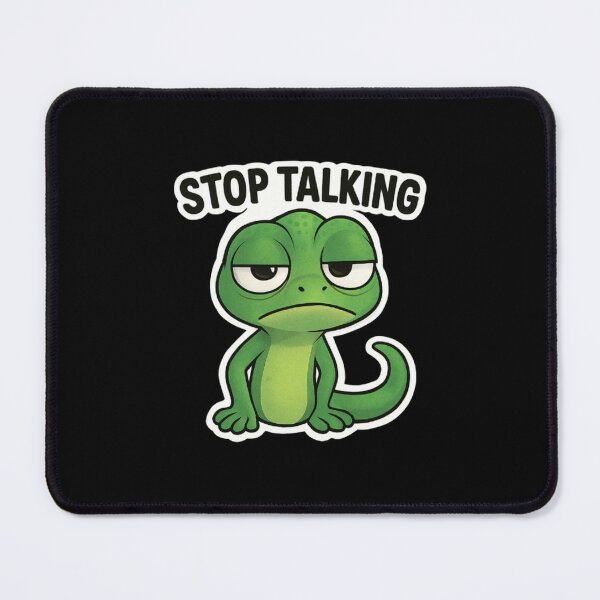 Item preview, Elio Lizard "STOP TALKING" - Humorous Silence Meme Graphic designed and sold by Amelia Design.