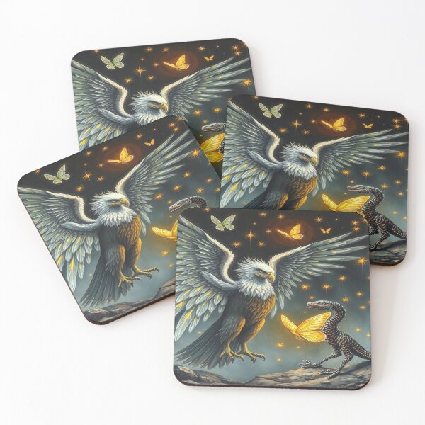 Item preview, Wings of Wonder – Magical Eagle Meets Dragon Spirit in the Light of Golden Butterflies designed and sold by FotoworldEdel.
