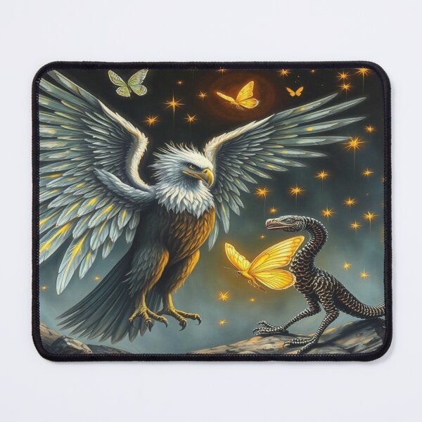 Item preview, Wings of Wonder – Magical Eagle Meets Dragon Spirit in the Light of Golden Butterflies designed and sold by FotoworldEdel.