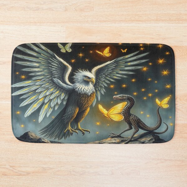 Item preview, Wings of Wonder – Magical Eagle Meets Dragon Spirit in the Light of Golden Butterflies designed and sold by FotoworldEdel.