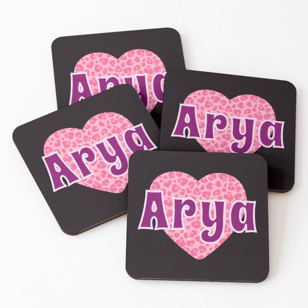 Item preview, Arya Name Pink Leopard Heart  designed and sold by Jeallan Designs.