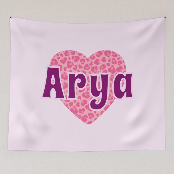 Item preview, Arya Name Pink Leopard Heart  designed and sold by Jeallan Designs.