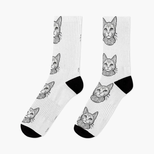 Item preview, Black and White Cat Sticker – Ornamental Floral Cat Illustration designed and sold by SassyArtist9006.